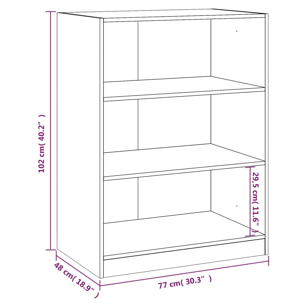 Armoire Sonoma grise 77x48x102 cm matériau bois