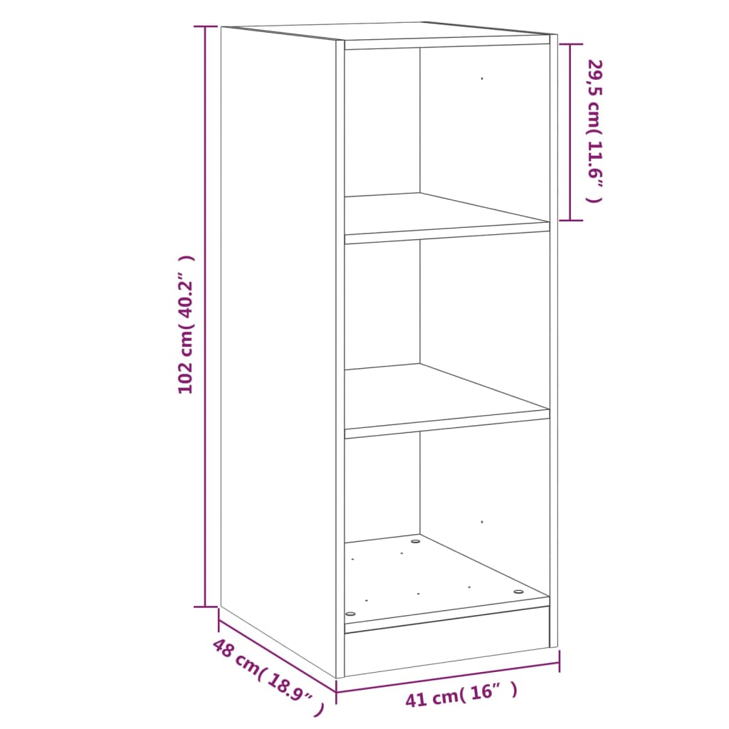 Armoire gris béton 48x41x102 cm en bois