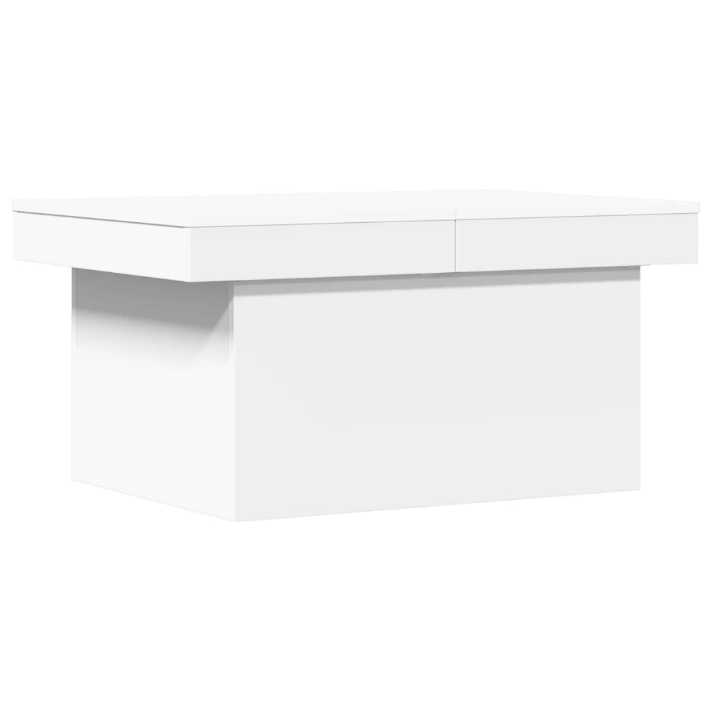 Table basse blanche 80x55x40 cm en bois