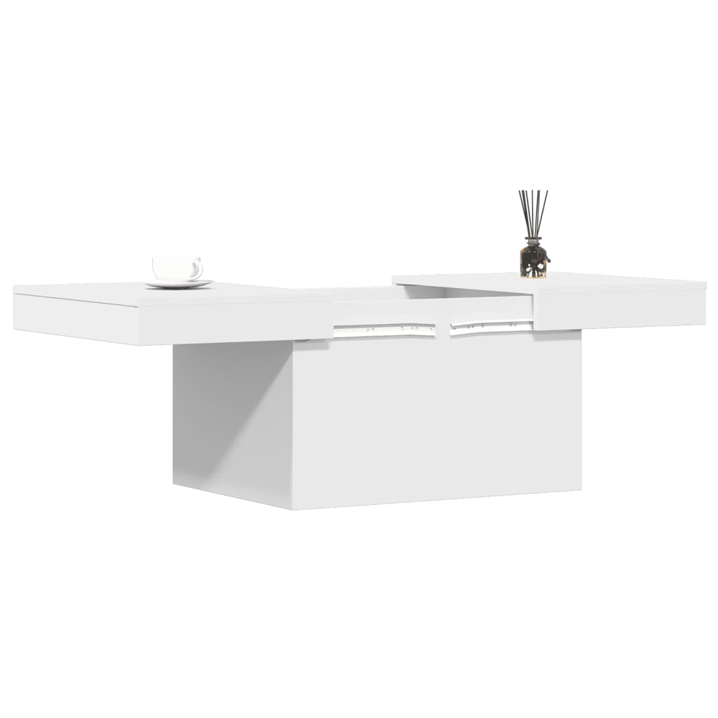Table basse blanche 80x55x40 cm en bois