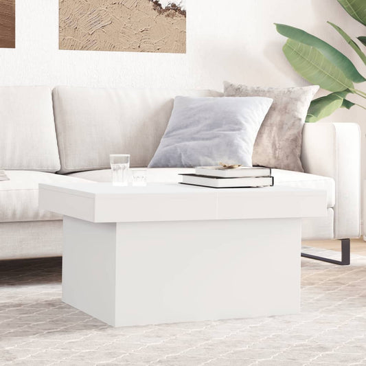 Table basse blanche 80x55x40 cm en bois