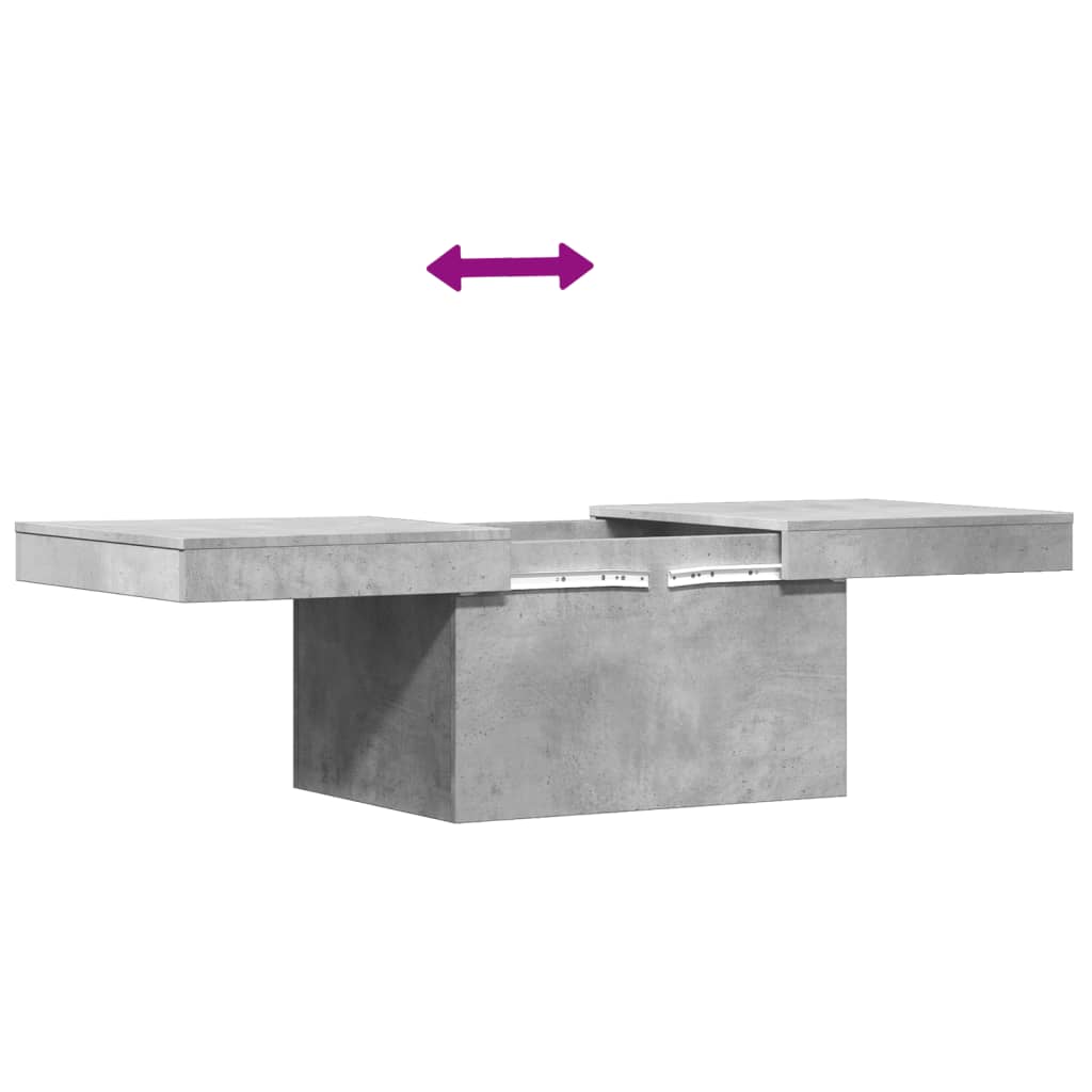 Table basse gris béton 100x55x40 cm en bois