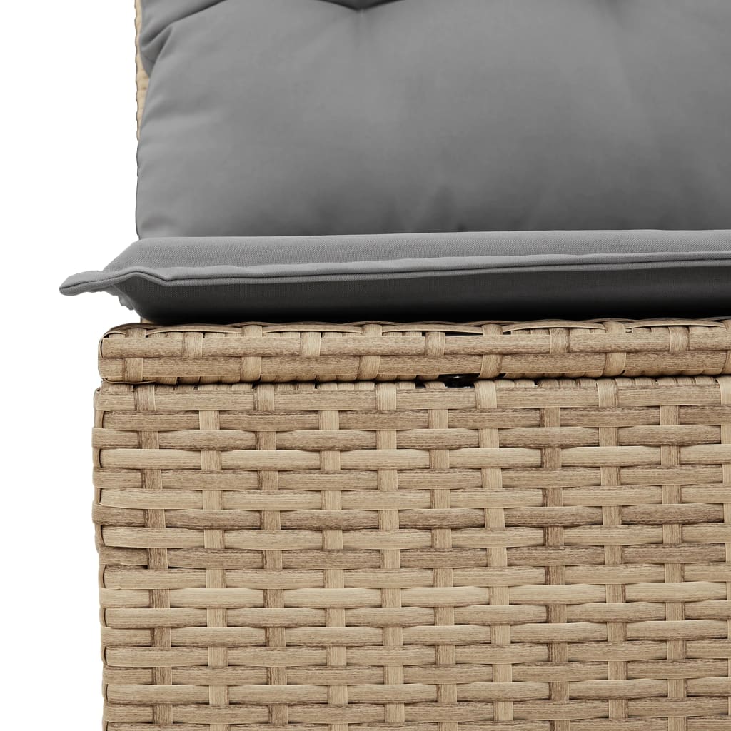 10-tlg. Garten-Sofagarnitur mit Kissen Beige-Mix Poly Rattan