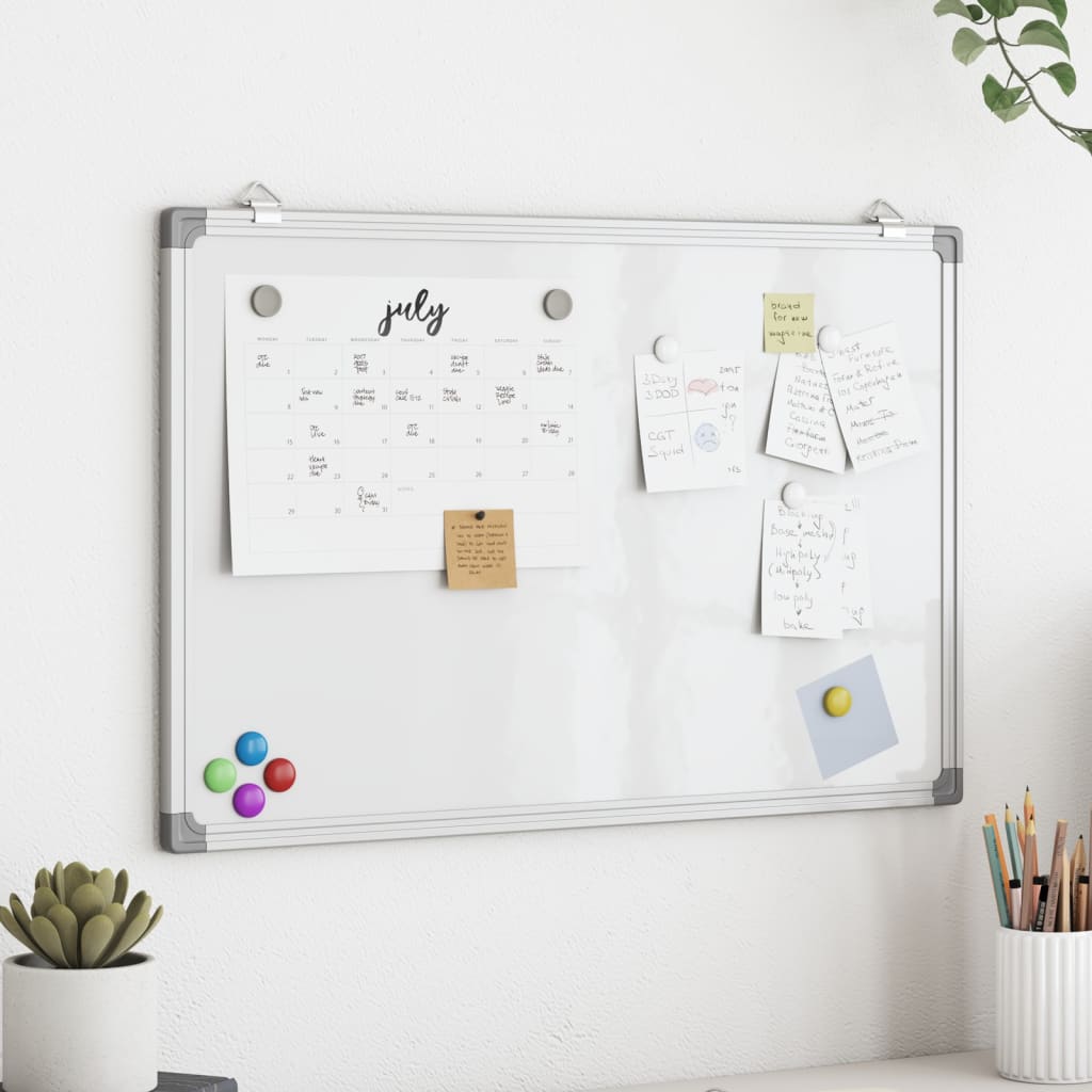 Magnetisches Whiteboard 80x60x1,7 cm Aluminium