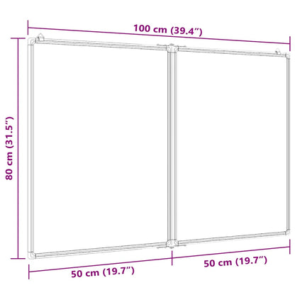 Magnetisches Whiteboard Klappbar 100x80x1,7 cm Aluminium