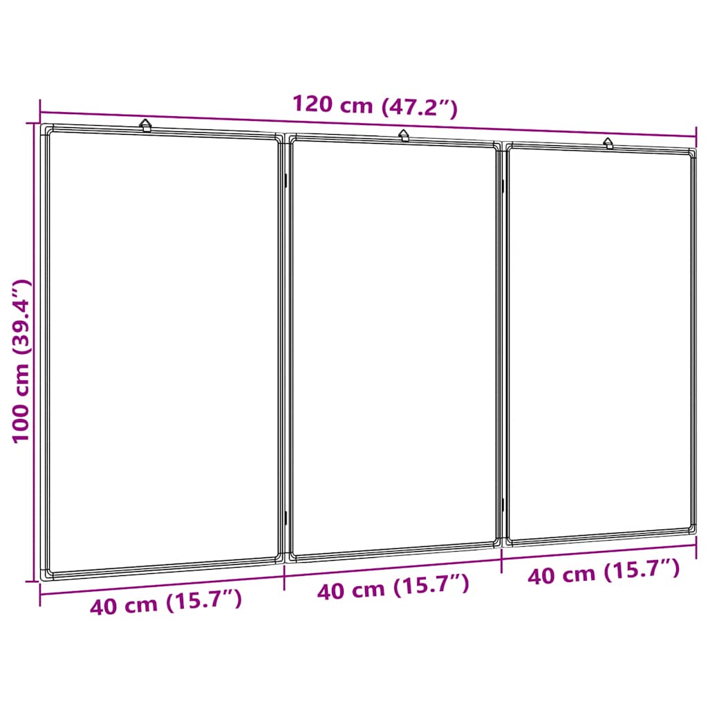 Magnetisches Whiteboard Klappbar 120x100x1,7 cm Aluminium