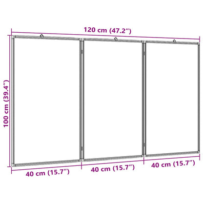 Magnetisches Whiteboard Klappbar 120x100x1,7 cm Aluminium
