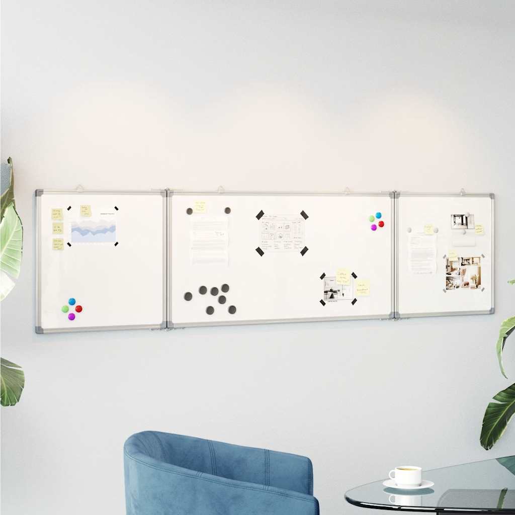 Magnetisches Whiteboard Klappbar 160x40x1,7 cm Aluminium