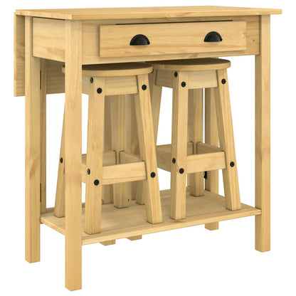 3-tlg. Bar-Set Massivholz Kiefer