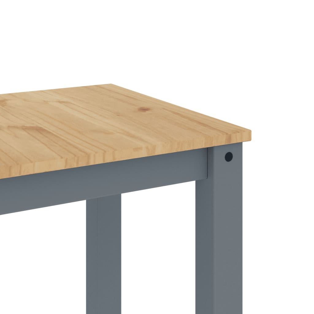 Table à manger Panama gris 117x60x75 cm bois de pin massif