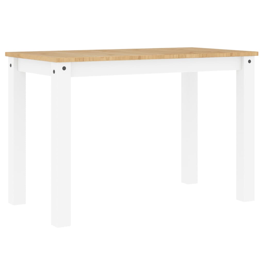 Table à manger Panama blanc 117x60x75 cm en bois de pin massif