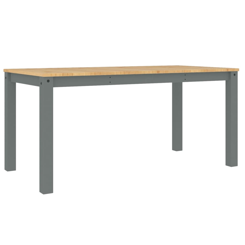 Table à manger Panama gris 160x80x75 cm bois de pin massif