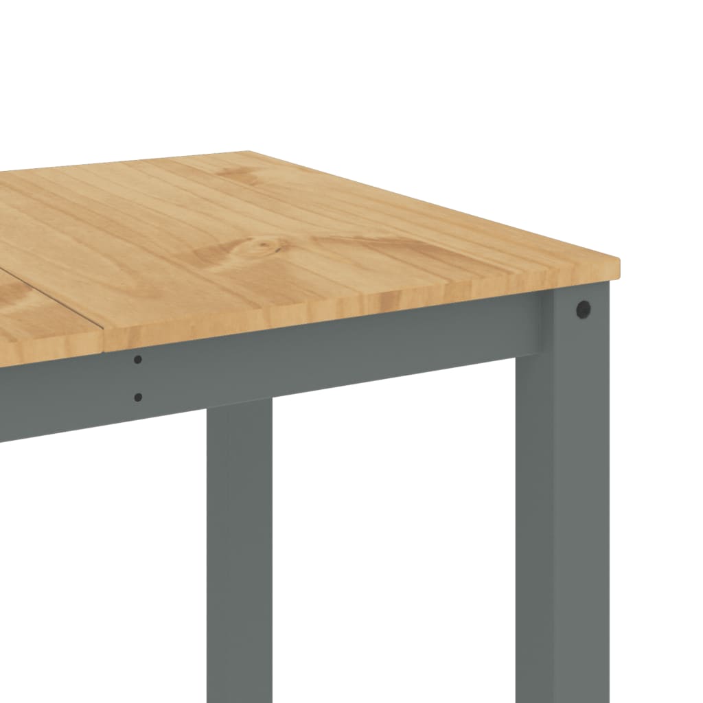 Table à manger Panama gris 160x80x75 cm bois de pin massif