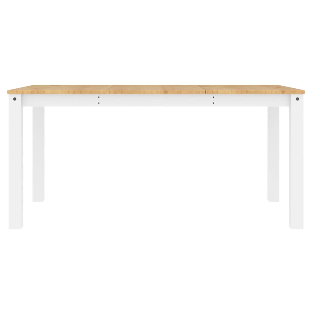 Table à manger Panama blanc 160x80x75 cm en bois de pin massif