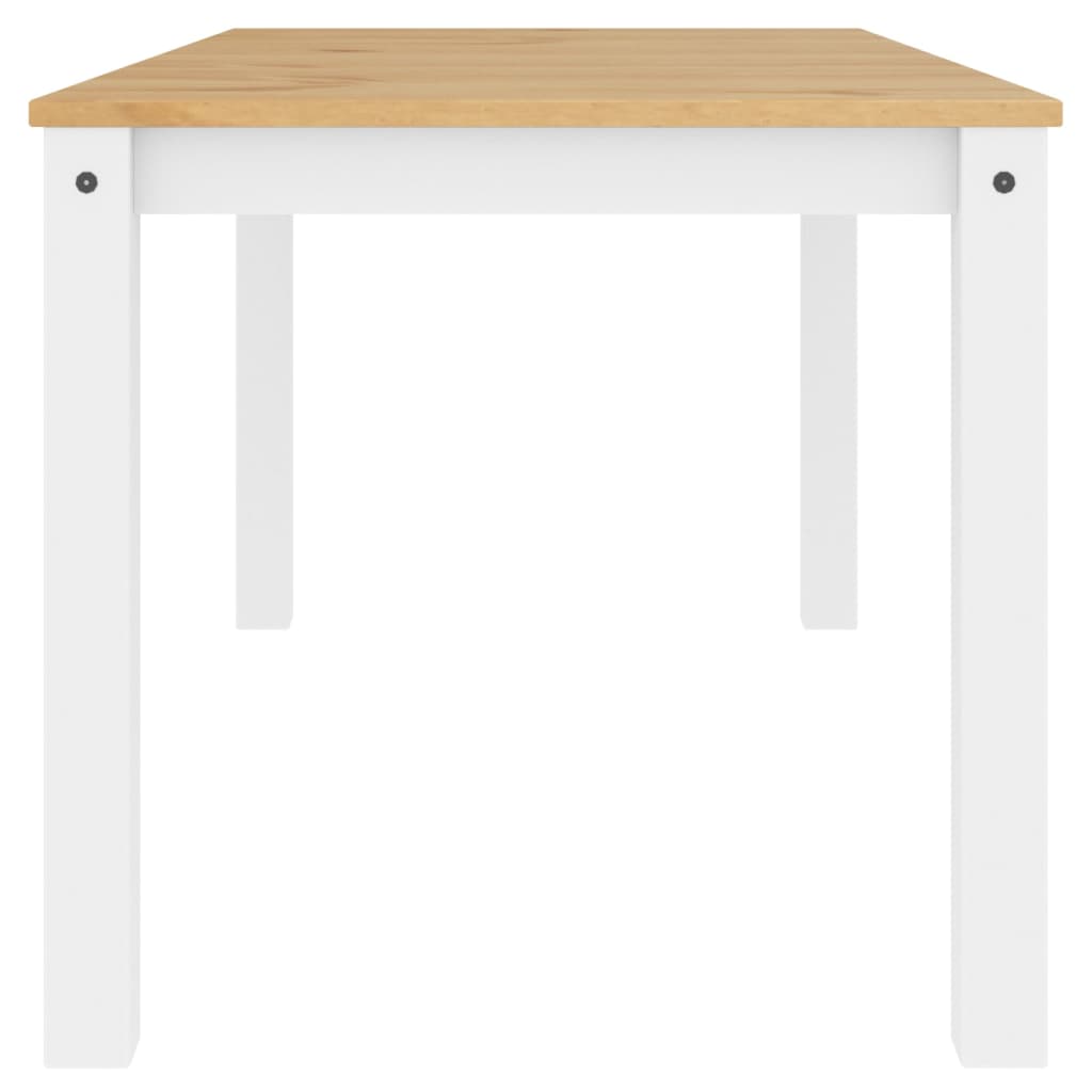 Table à manger Panama blanc 160x80x75 cm en bois de pin massif