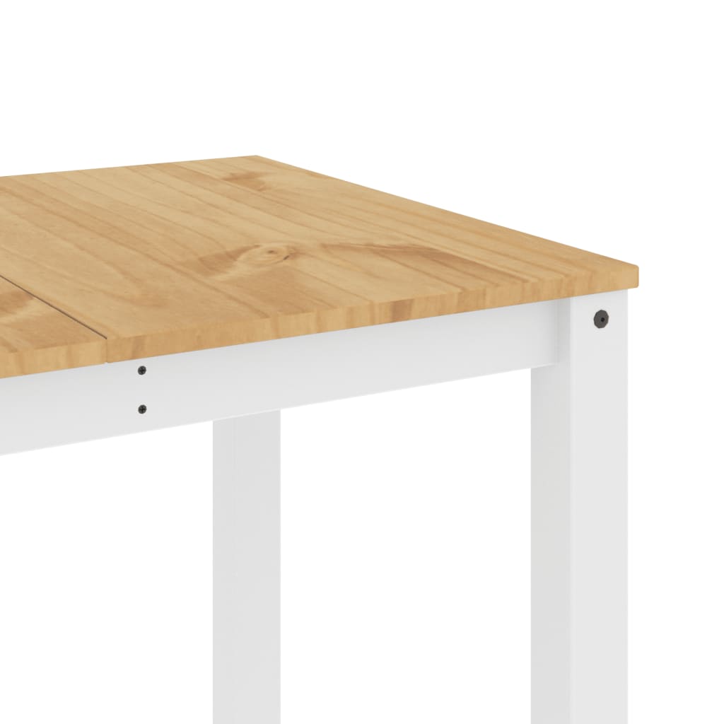 Table à manger Panama blanc 160x80x75 cm en bois de pin massif