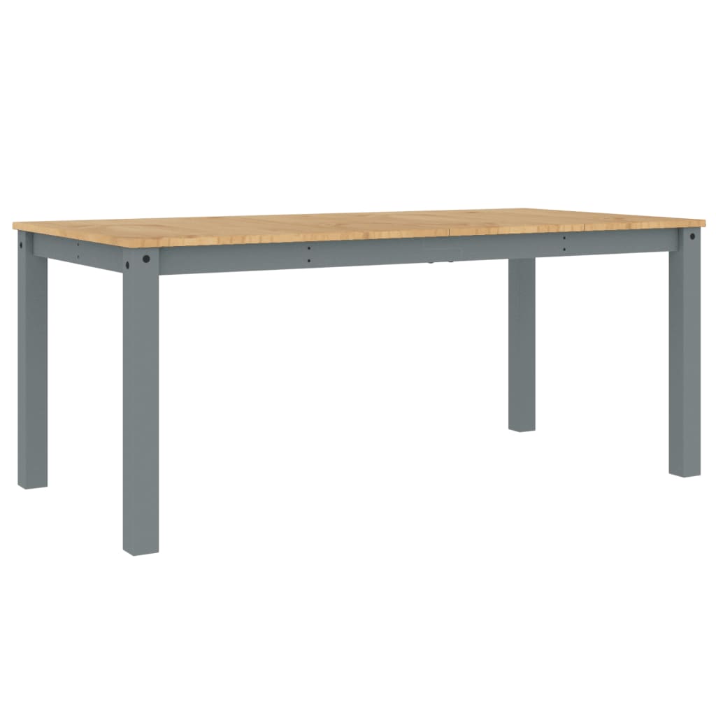 Table à manger Panama gris 180x90x75 cm bois de pin massif