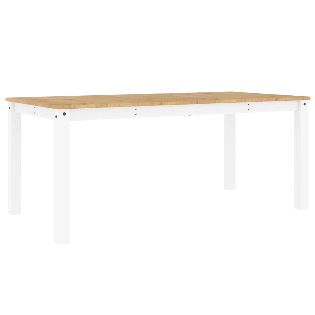 Table à manger Panama blanc 180x90x75 cm en bois de pin massif