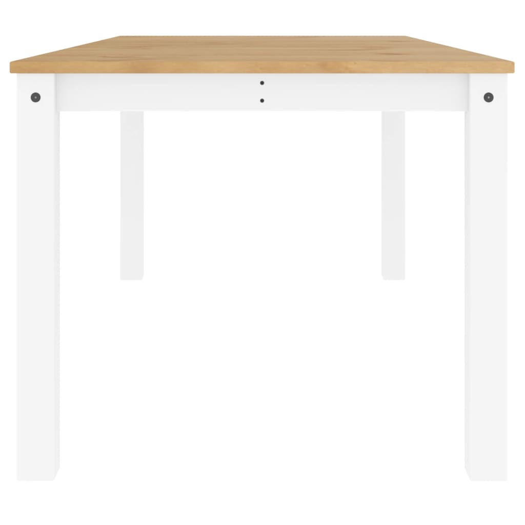 Table à manger Panama blanc 180x90x75 cm en bois de pin massif