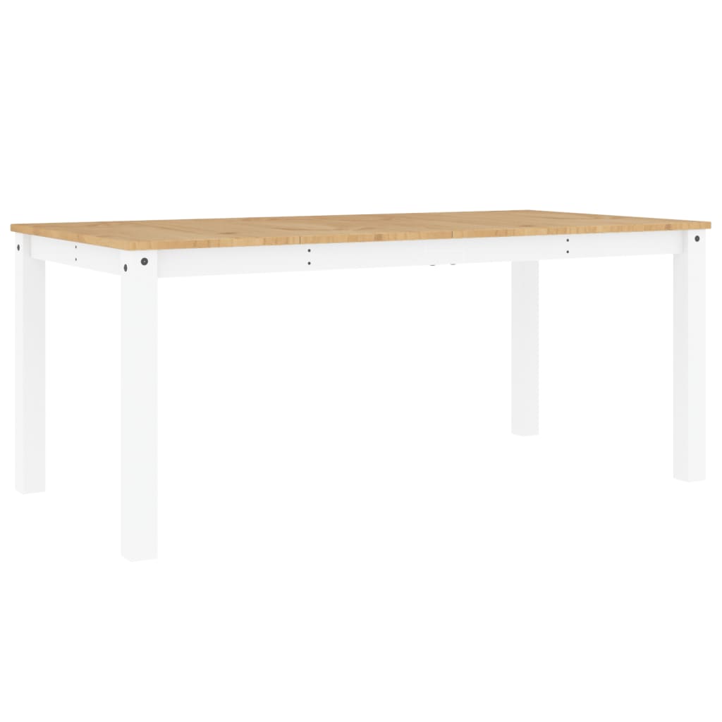 Table à manger Panama blanc 180x90x75 cm en bois de pin massif