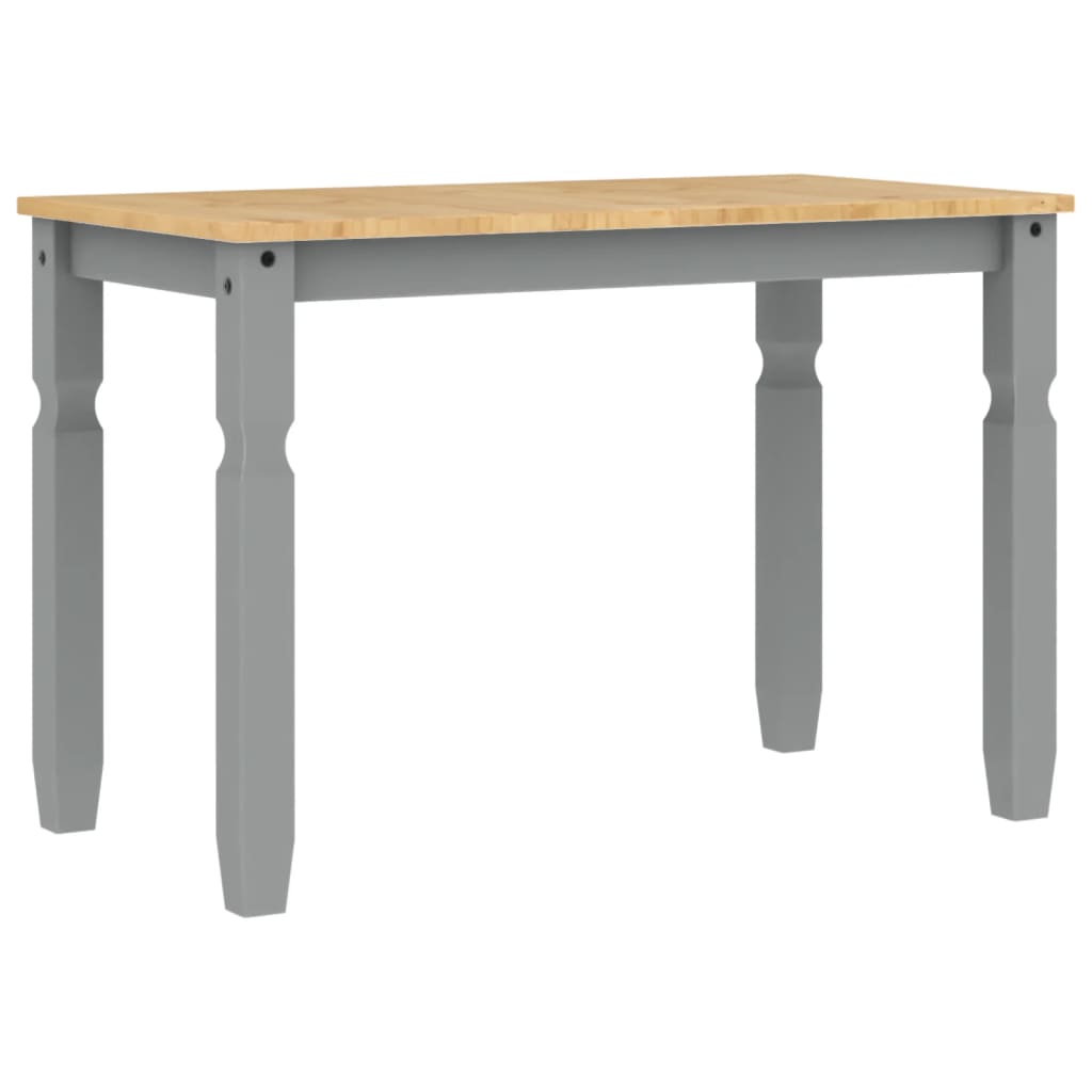 Table à manger Corona Gris 112x60x75 cm en bois de pin massif