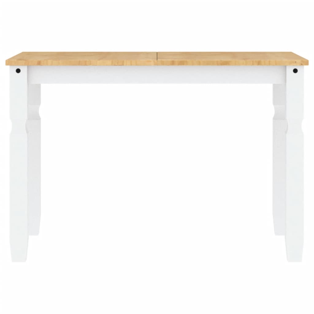 Table à manger Corona blanc 112x60x75 cm en bois de pin massif