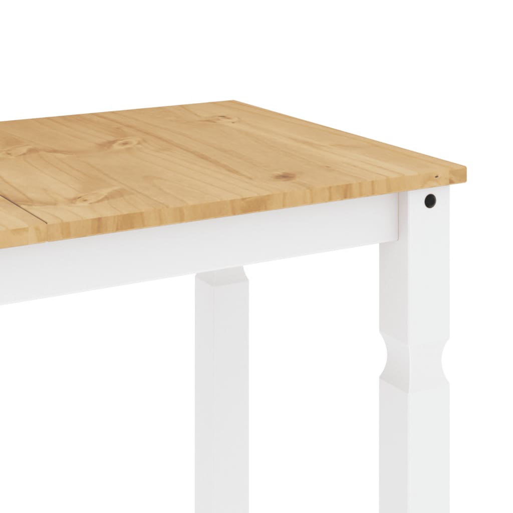 Table à manger Corona blanc 112x60x75 cm en bois de pin massif