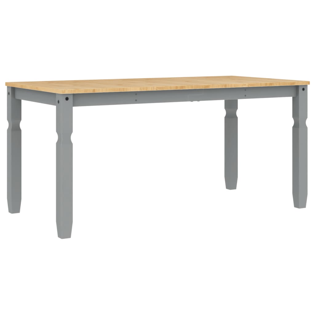 Table à manger Corona Gris 160x80x75 cm en bois de pin massif