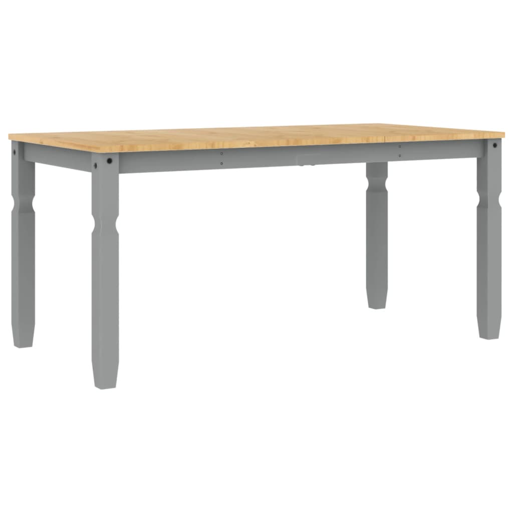 Table à manger Corona Gris 160x80x75 cm en bois de pin massif