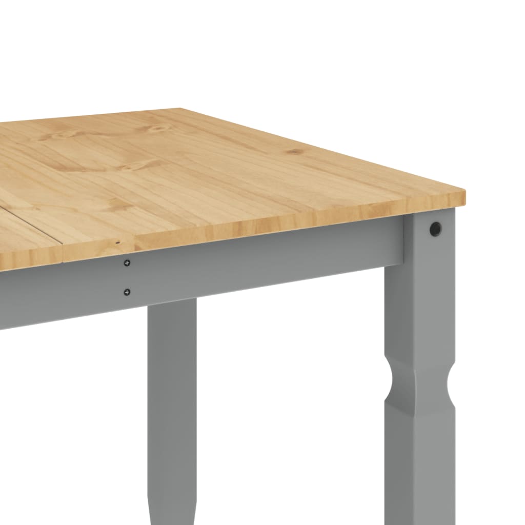 Table à manger Corona Gris 160x80x75 cm en bois de pin massif