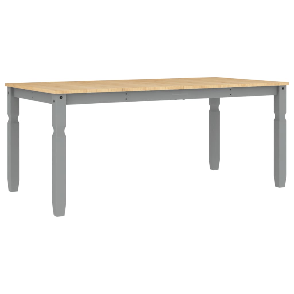 Table à manger Corona Gris 180x90x75 cm en bois de pin massif