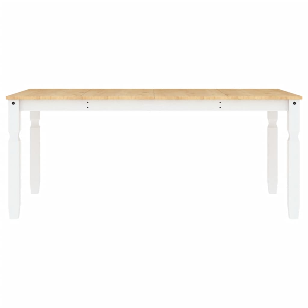 Table à manger Corona blanc 180x90x75 cm bois de pin massif