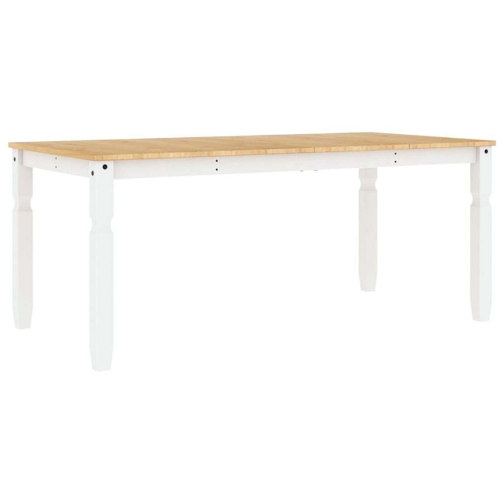 Table à manger Corona blanc 180x90x75 cm bois de pin massif