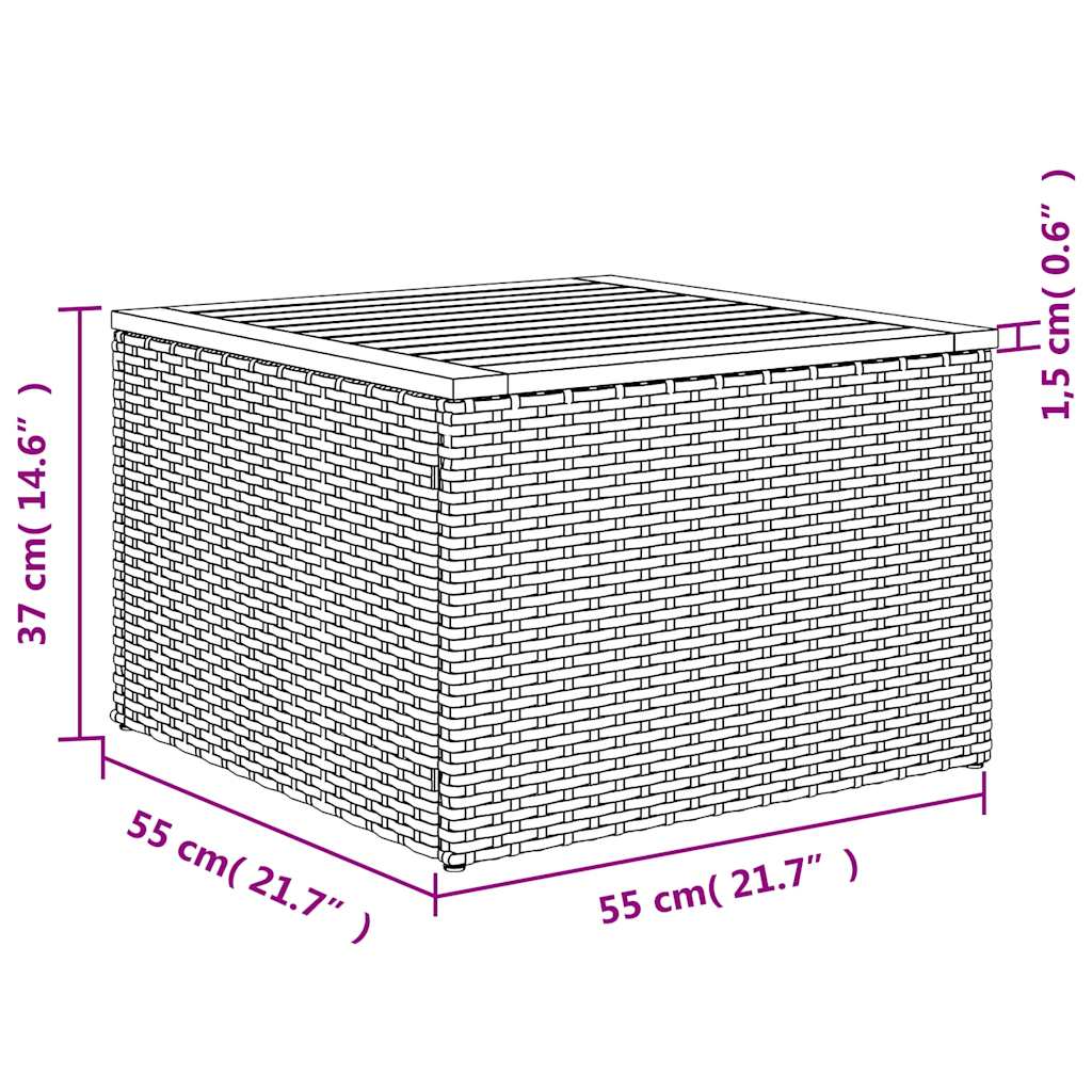 9-teiliges Gartensofa-Set mit Kissen, schwarzes Polyrattan