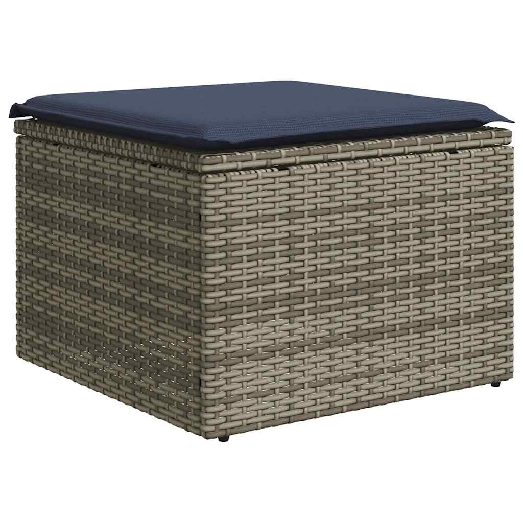 13-teiliges Gartensofa-Set mit Kissen, grau, Polyrattan