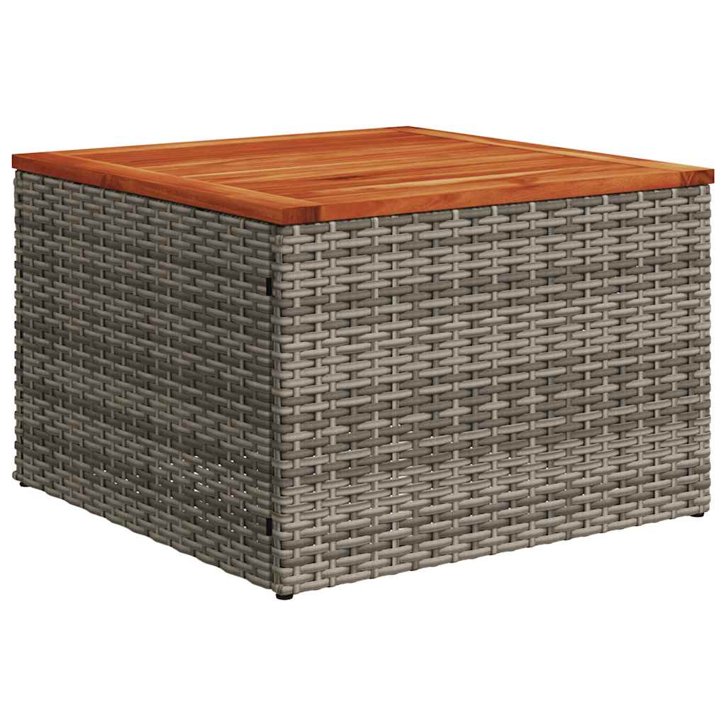 9-teiliges Gartensofa-Set mit Kissen, grau, Polyrattan