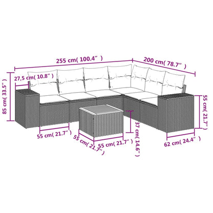 Patio Sofa Set 6-Sitzer Grey