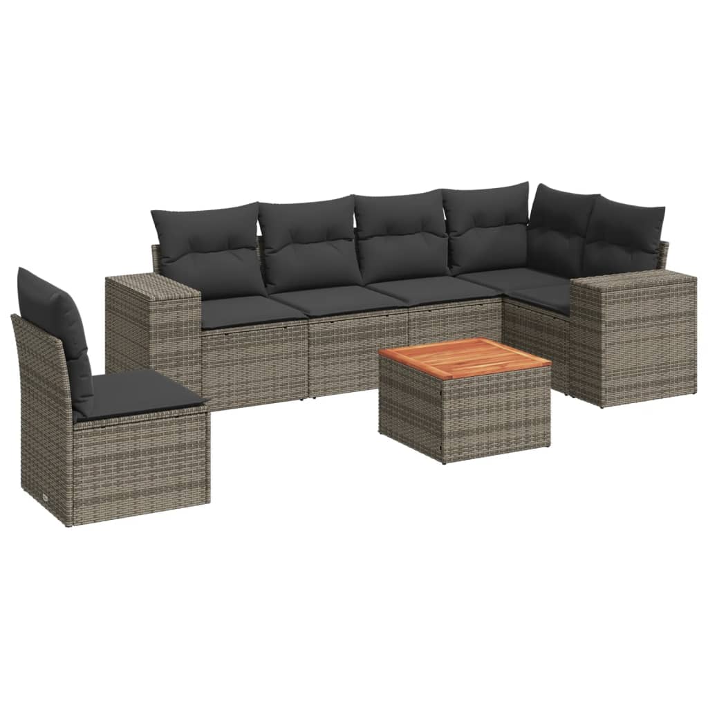Patio Sofa Set 6-Sitzer Grey