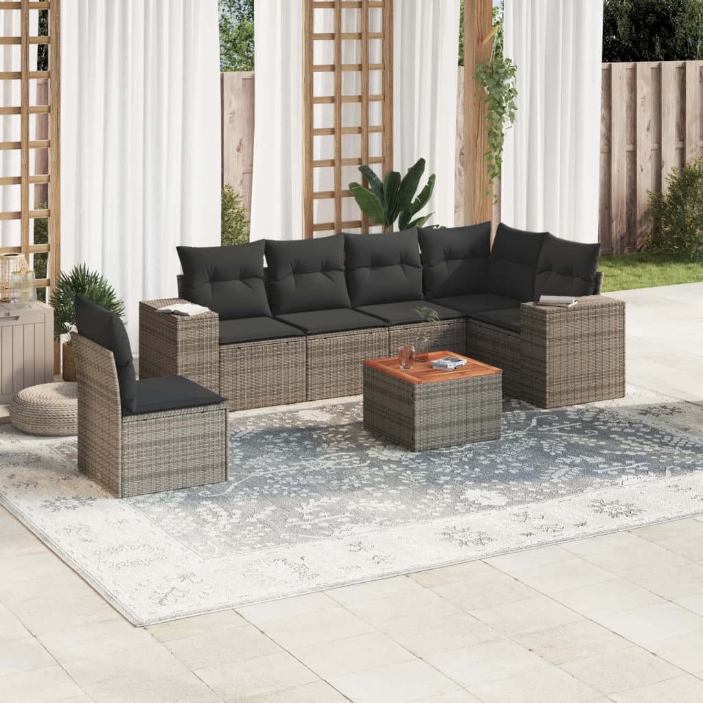Patio Sofa Set 6-Sitzer Grey