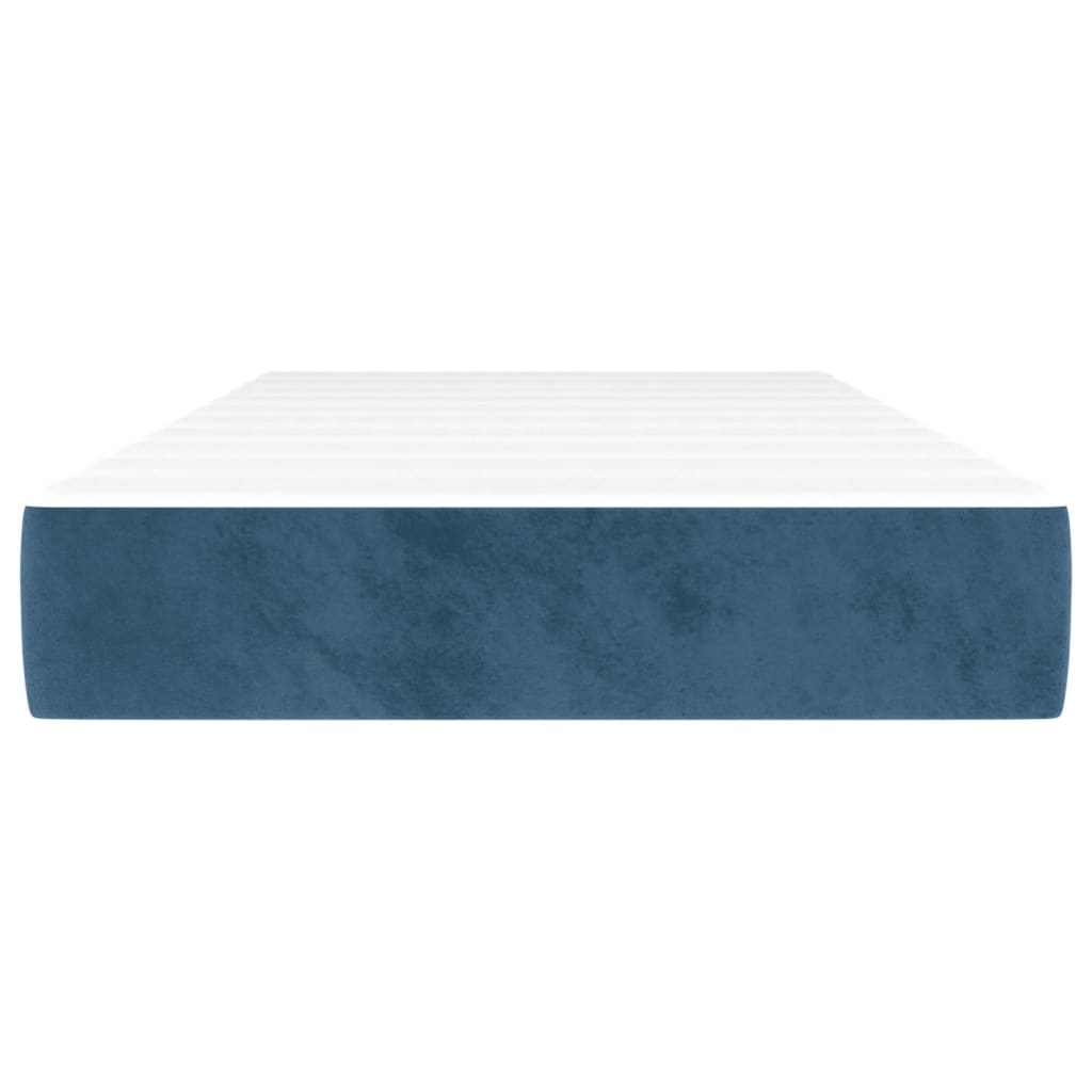 Matelas à ressorts ensachés bleu foncé 120x190x20 cm velours