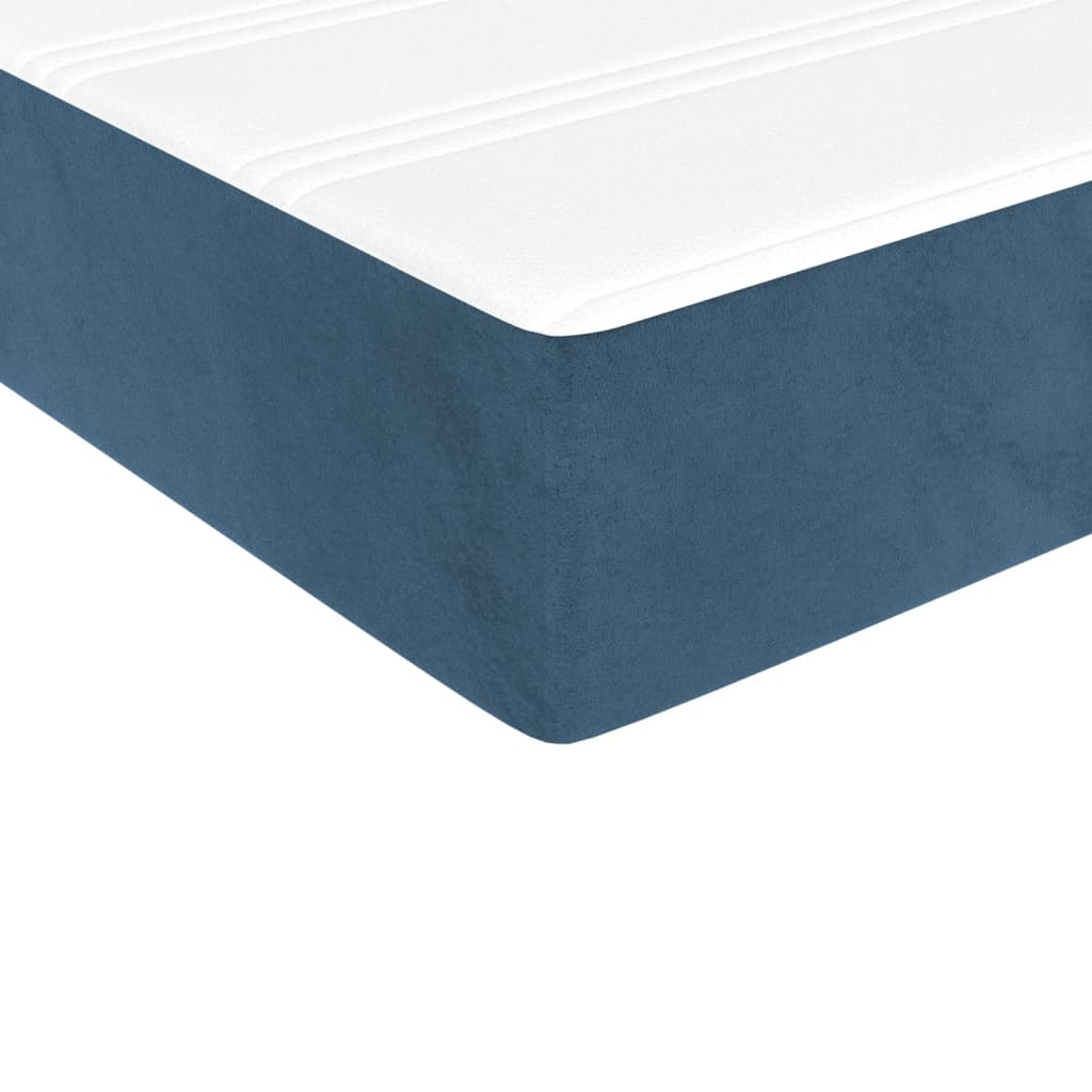 Matelas à ressorts ensachés bleu foncé 120x190x20 cm velours