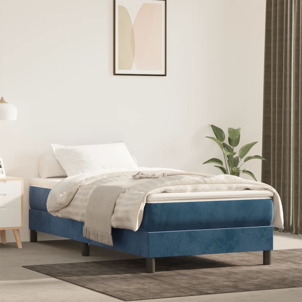 Matelas à ressorts ensachés bleu foncé 120x190x20 cm velours