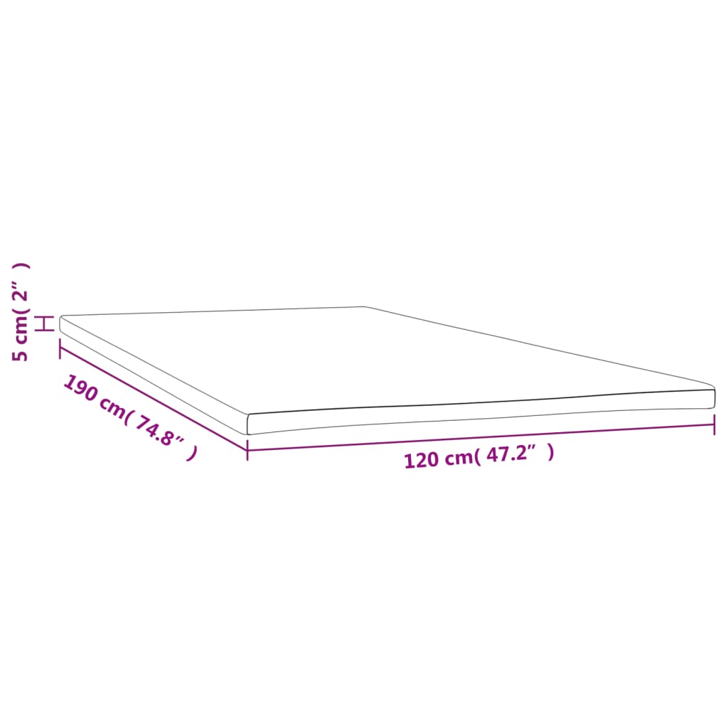 Surmatelas 120x190x5 cm