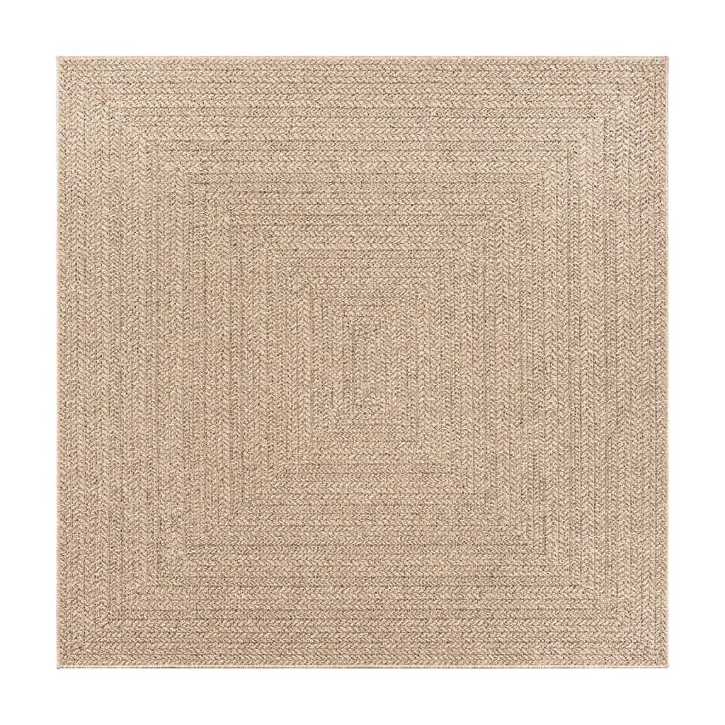 Tapis ZIZUR 200x200 cm aspect jute intérieur et extérieur