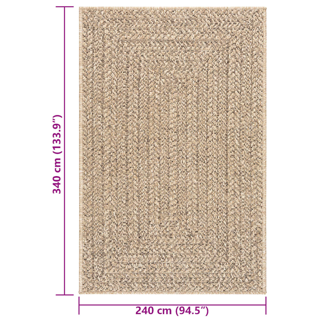 Tapis ZIZUR 240x340 cm aspect jute intérieur et extérieur