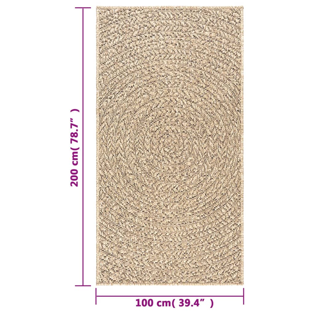 Tapis ZIZUR 100x200 cm aspect jute intérieur et extérieur