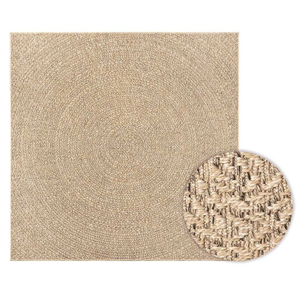 Tapis ZIZUR 120x120 cm aspect jute intérieur et extérieur