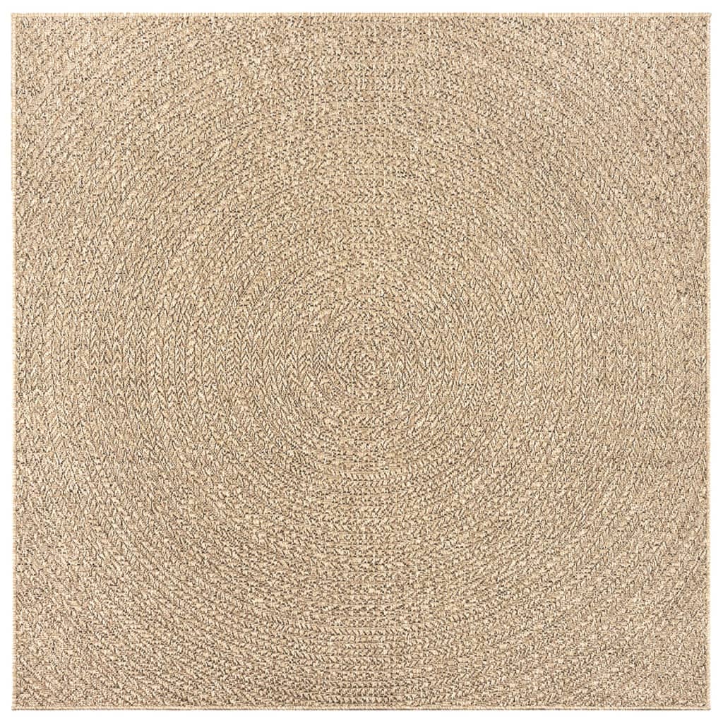 Tapis ZIZUR 120x120 cm aspect jute intérieur et extérieur