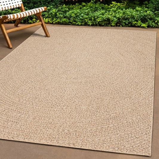 Teppich ZIZUR 240x240 cm Jute-Optik Indoor und Outdoor