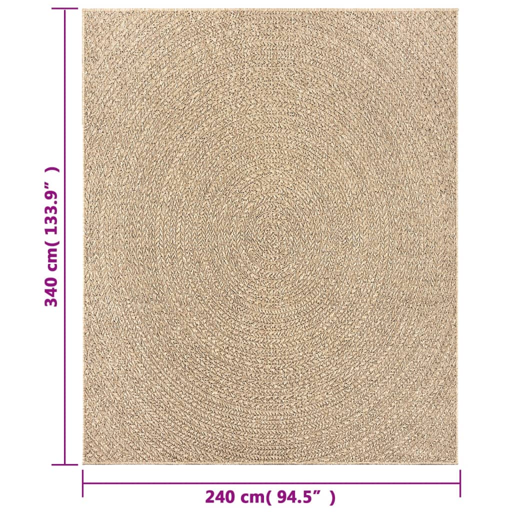 Tapis ZIZUR 240x340 cm aspect jute intérieur et extérieur